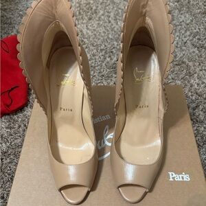 Christian Louboutin Beige Peep-Toe Heels